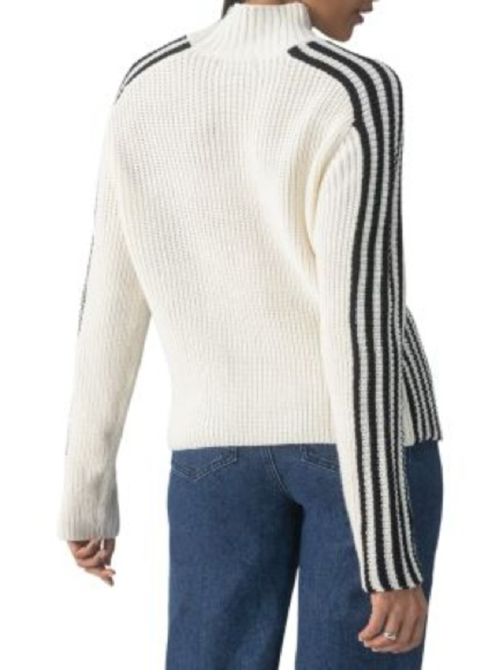 NWT Theo & Spence Striped Mock Neck Sweater - Picture 2 of 5
